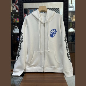 chrome hearts x rolling stones zip up hoodie